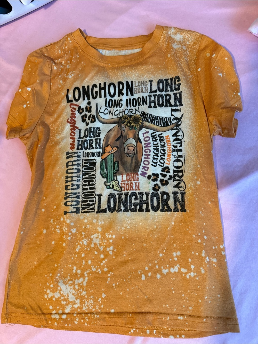 Kids Orange 'Longhorn' Graphic Tee
